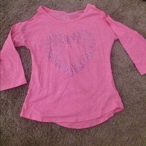 3/4 cold shoulder rhinestone shirt